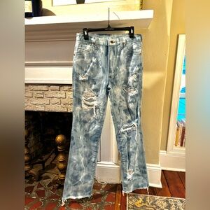 Distressed Bleached Wranglers
